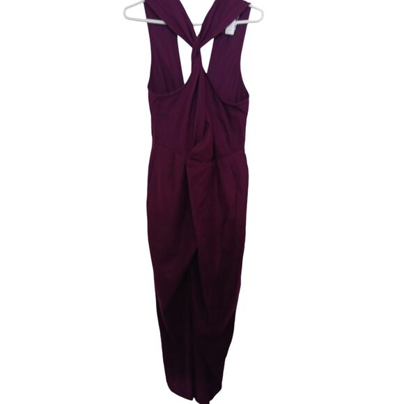 Kate Spade Saturday plum twist back v neck jumpsuit wool blend pocket Size 4 NWT - Picture 2 of 11